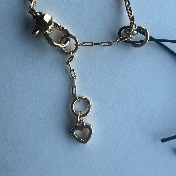 Kate Spade Elegant Gold Tone Chain Emerald Green Crystal Bracelet - Picture 6 of 9